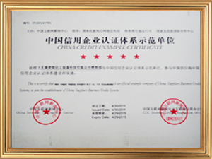 信用企业认证体系示范单位